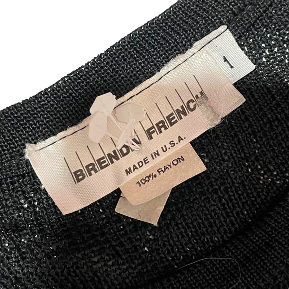 Vintage Brenda French Knit Black Dress - Size 1 - Picture 7 of 10